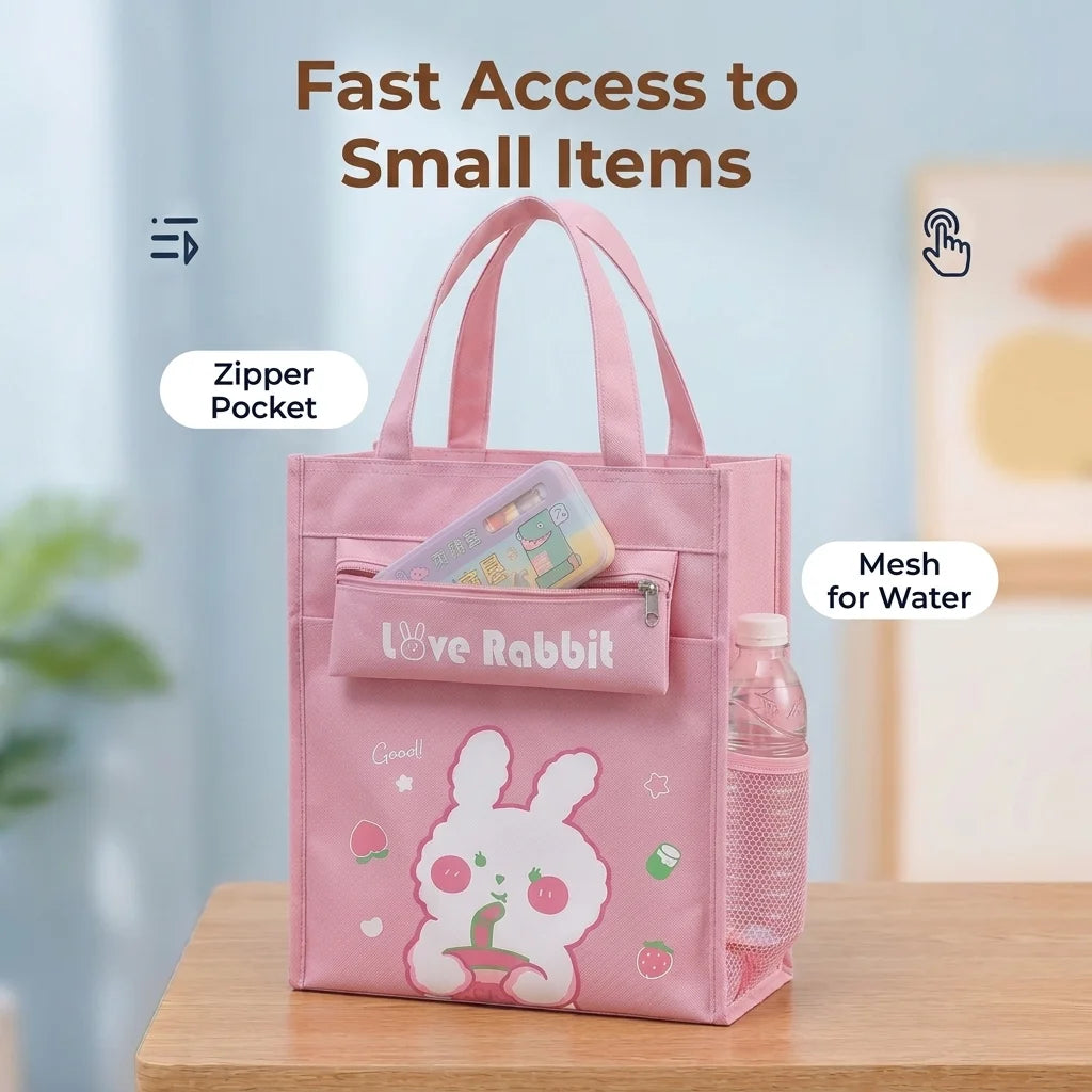 School Tote Bag Large Capacity A4 Book Handbag Oxford Waterproof Student Tutoring Bag Document Storage Bag For Boys Girls
