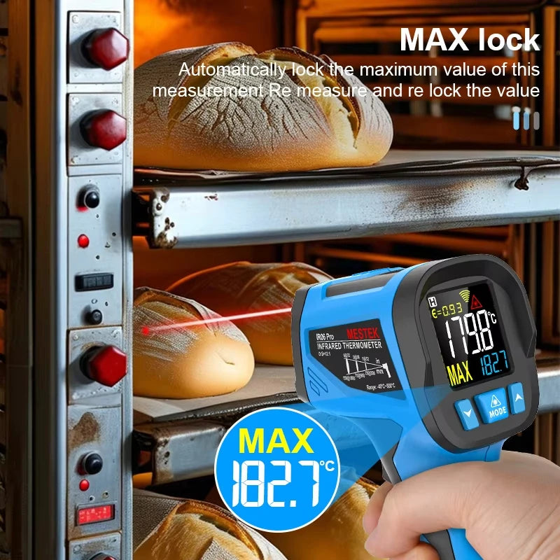 Infrared Thermometer 600~800°C Kitchen Digital Laser Temperature Meter Non-contact Pyrometer Food BBQ Heat meter Thermal imager