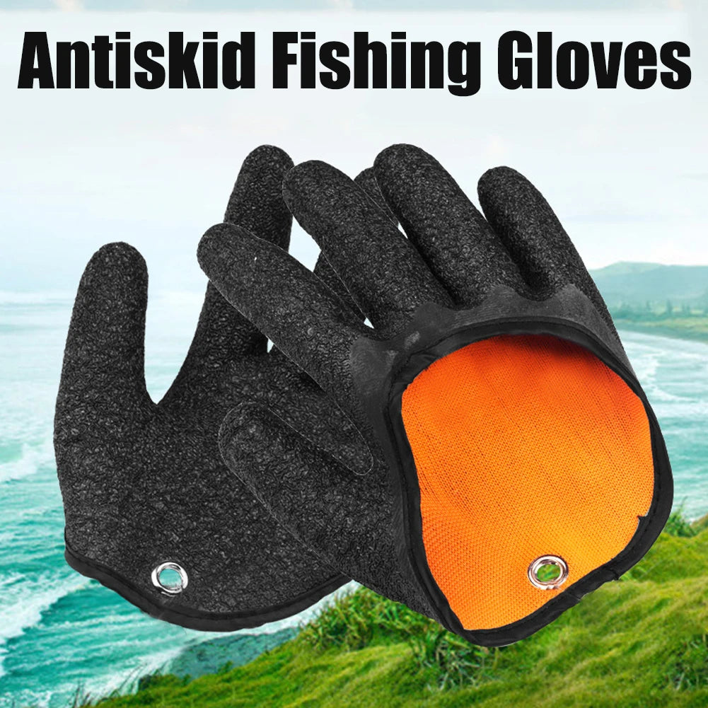 Anti-Slip Full Finger Fishing Gloves Cutproof Durable Work Gloves Fisherman Protect Hand Fish Grab Latex Hunting Gloves