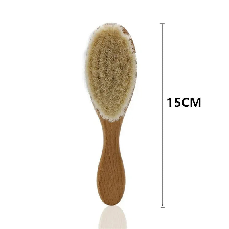 Baby Care Pure Natural Wool Baby Wooden Brush Comb Brush Baby Hairbrush Newborn Hair Brush Infant Comb Head Massager Hair Tools