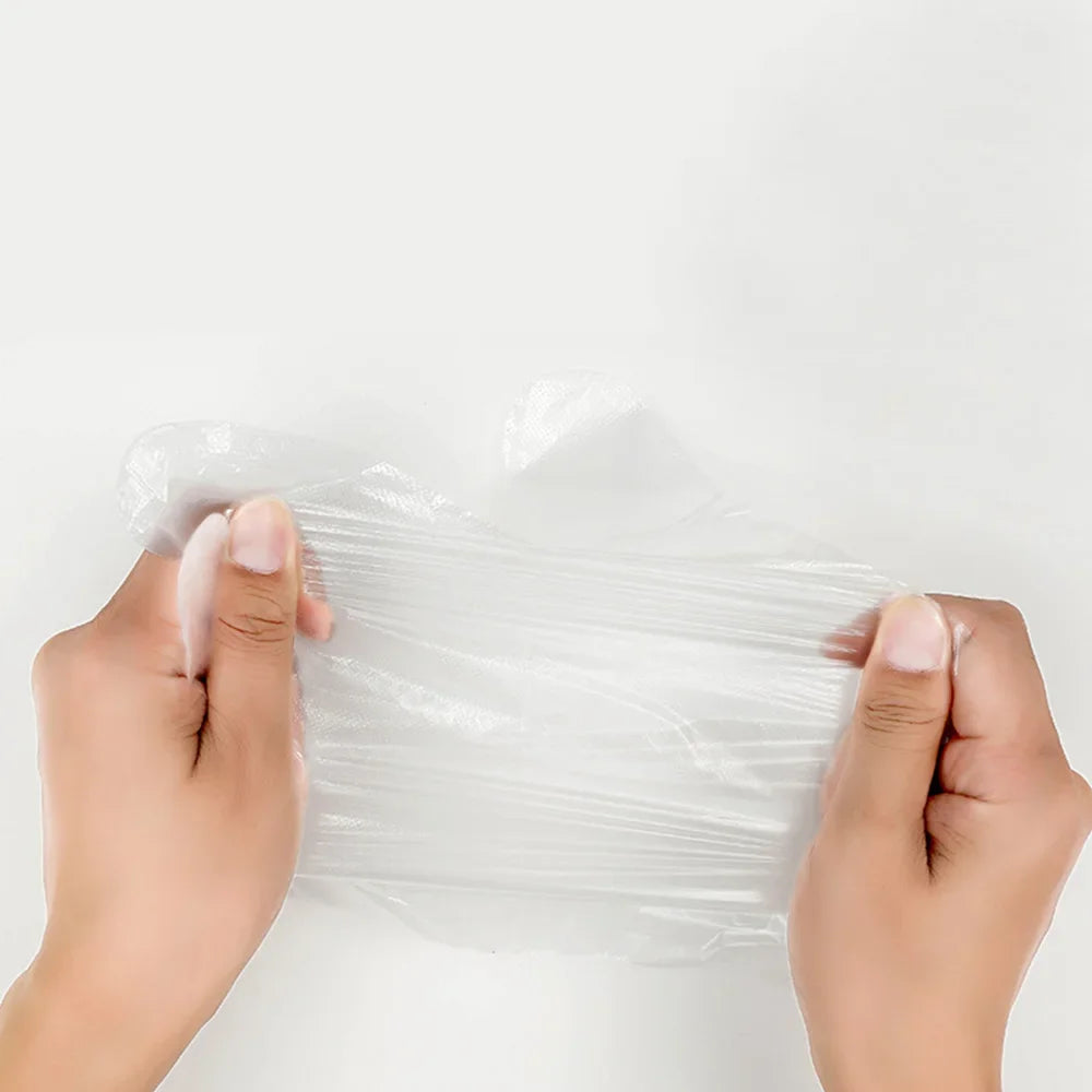100Pcs Disposable Gloves Transparent Disposable Plastic Gloves Food Grade Kitchen Gloves Waterproof robust Plastic Gloves