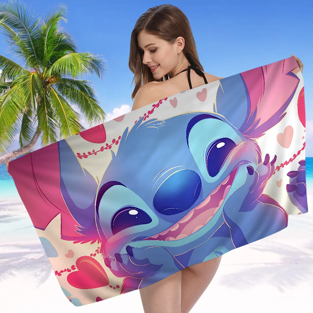 Fashion S-StitchS-S Bath Towel Microfiber Soft Water Absorbing Breathable For Girl Kids Decorative Cartoon Beach Towel