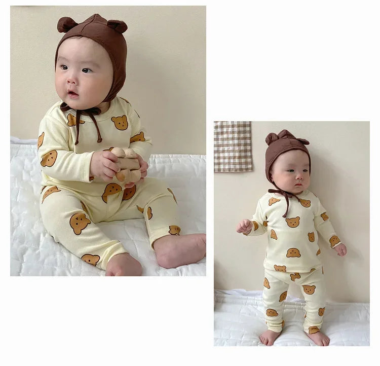 Baby Clothes 2pcs Sets Autumn  Winter Baby Pajama Set Bottom Underwear Two-piece Set Cotton Baby Boy Long Sleeves Outfit