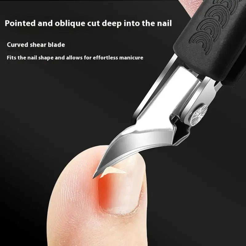 Nail Clipper Pointed Super Slanted Clippers Anti-splash Thick Toenail Pliers Scissors Care Tools