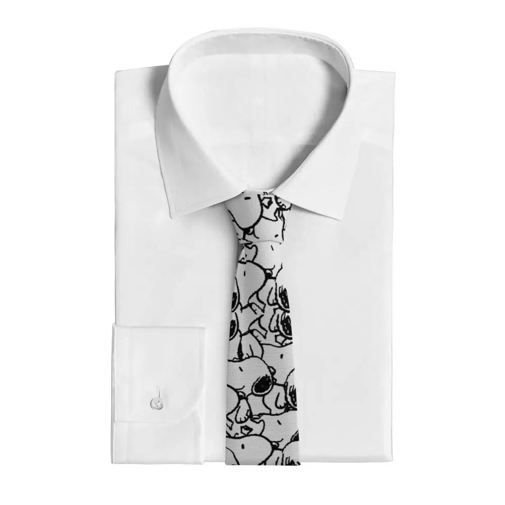 Snoopys & Woodstock Smile Giggle Laugh Neckties Silk 8 cm Neck Tie for Mens Shirt Accessories Cravat Wedding Accessories Office