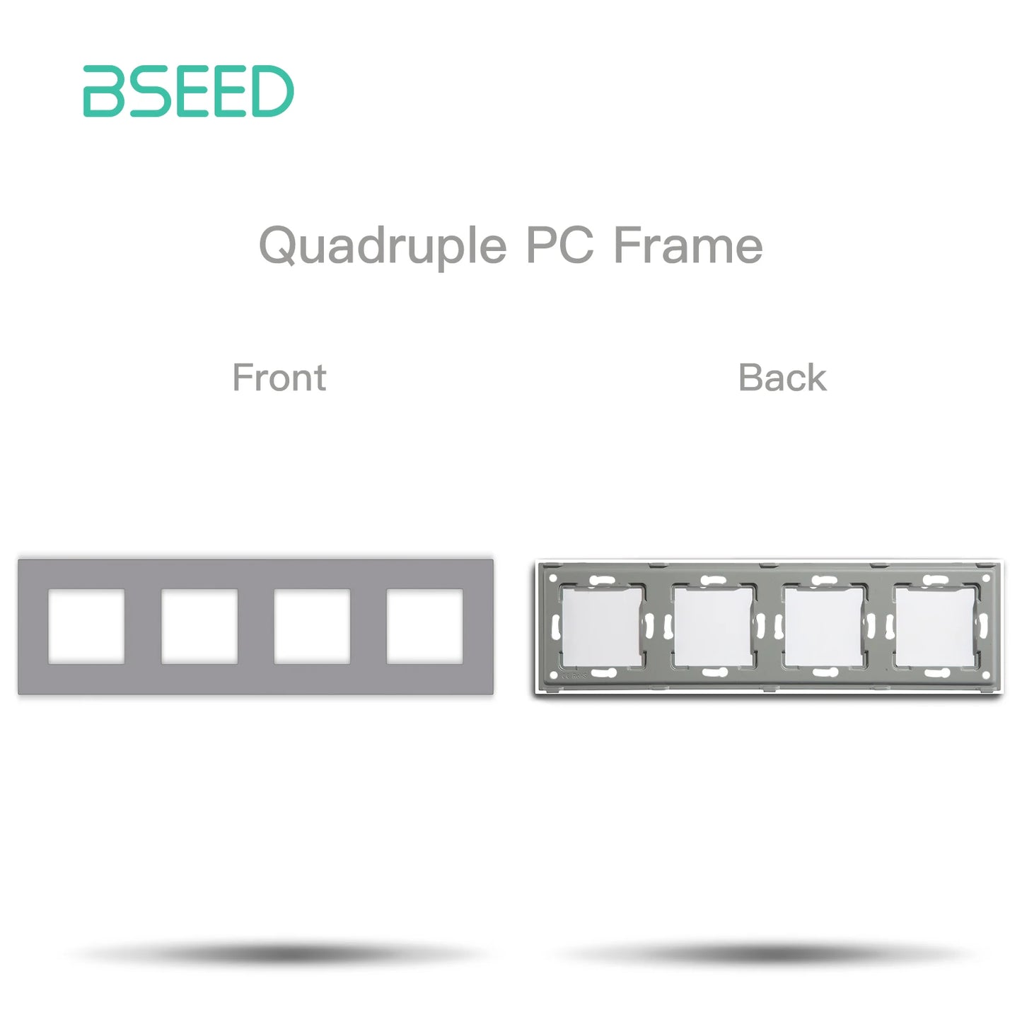 BSEED Only Plastic Frame Panel Single Double Frames Wall Socket Triple Four Frames DIY Part with Metal Frames White Black Golden