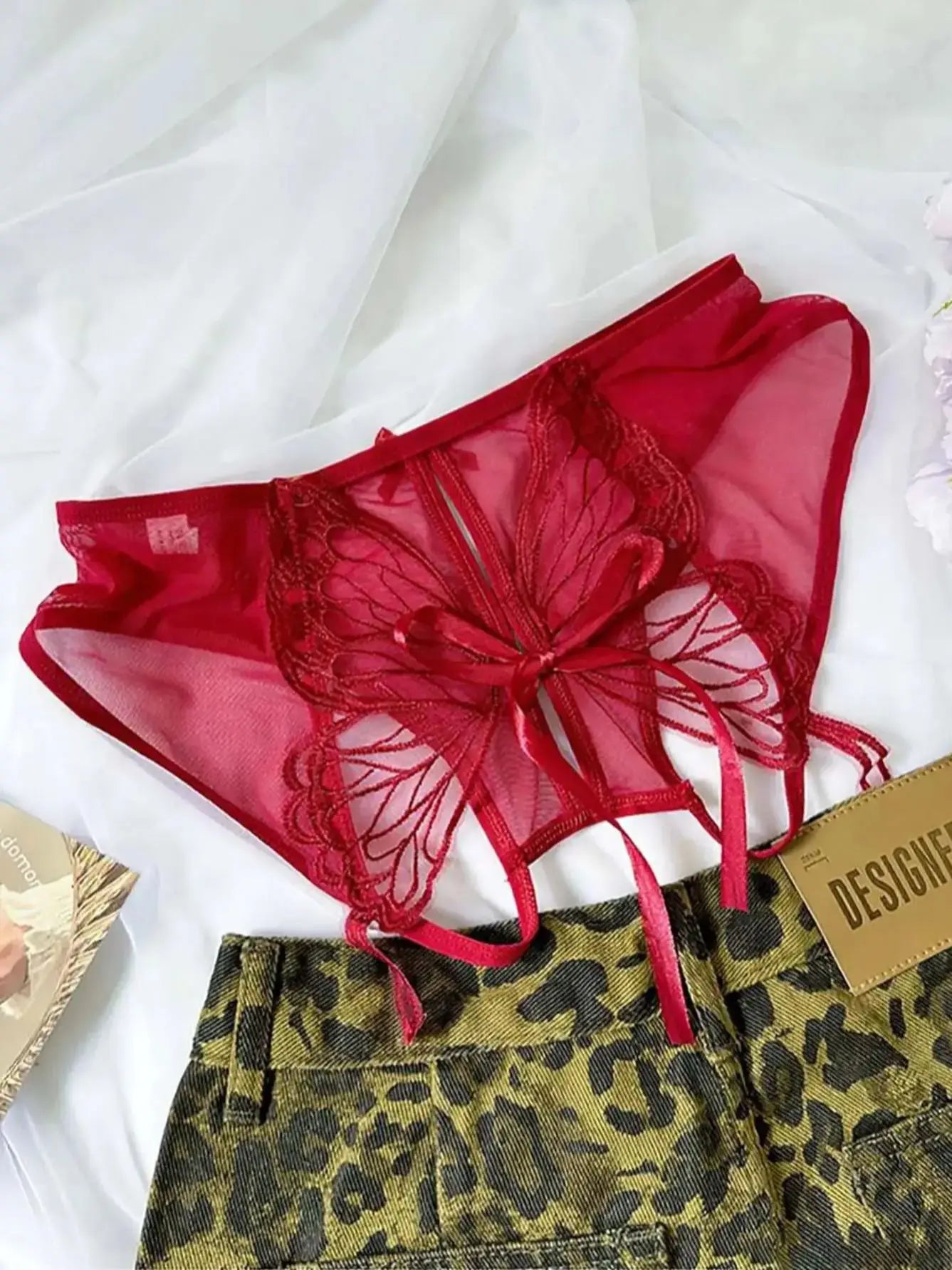Lace thongsheer thongadjustable thongwomen's pantiesblack thongsexy panties ladies gift