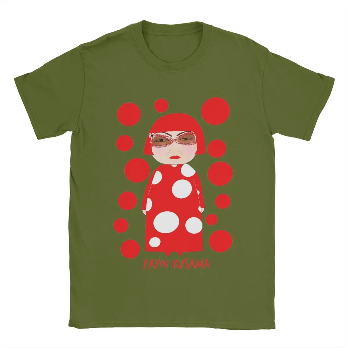 Men's Yayoi Kusama T Shirt Cotton Clothing Unique Short Sleeve Crew Neck Tees New Arrival T-Shirt
