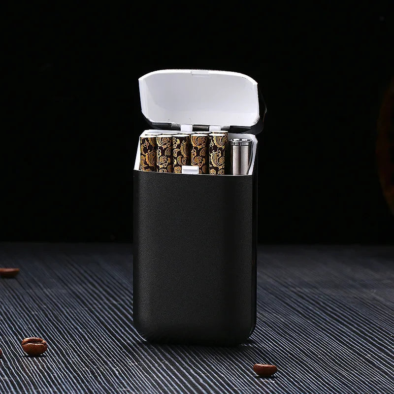 Small Cigarette Case Lighter Integrated USB Rechargeable Windproof Lighter Creative Split Cigarette Lighter Men's Gadget