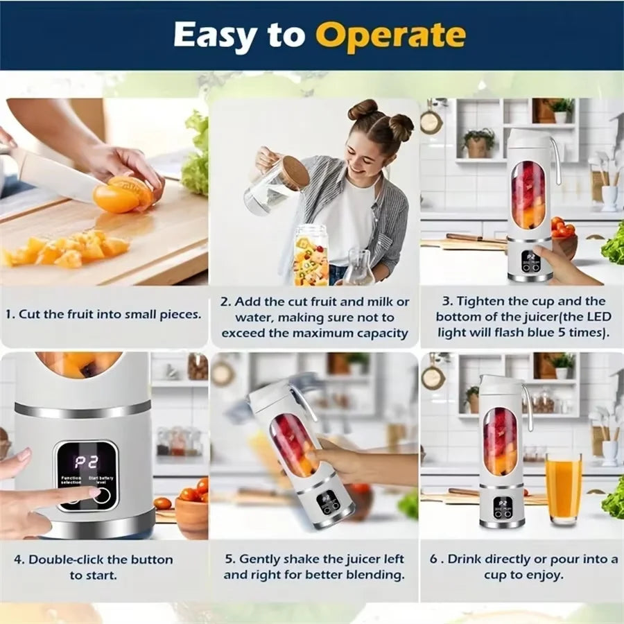 Kitchen Juicer Blender Portable Blender Kitchen Appliances Juice Milkshake 450ml Home Electric Portable Mini Juicing Cup