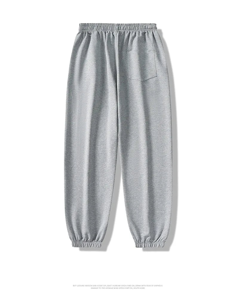 Men Big Tall Sweatpants Extra Long Length Sports Jogger Male Winter Fleece Sweat Pants Black Cotton Stretch Elastic Waist  120cm