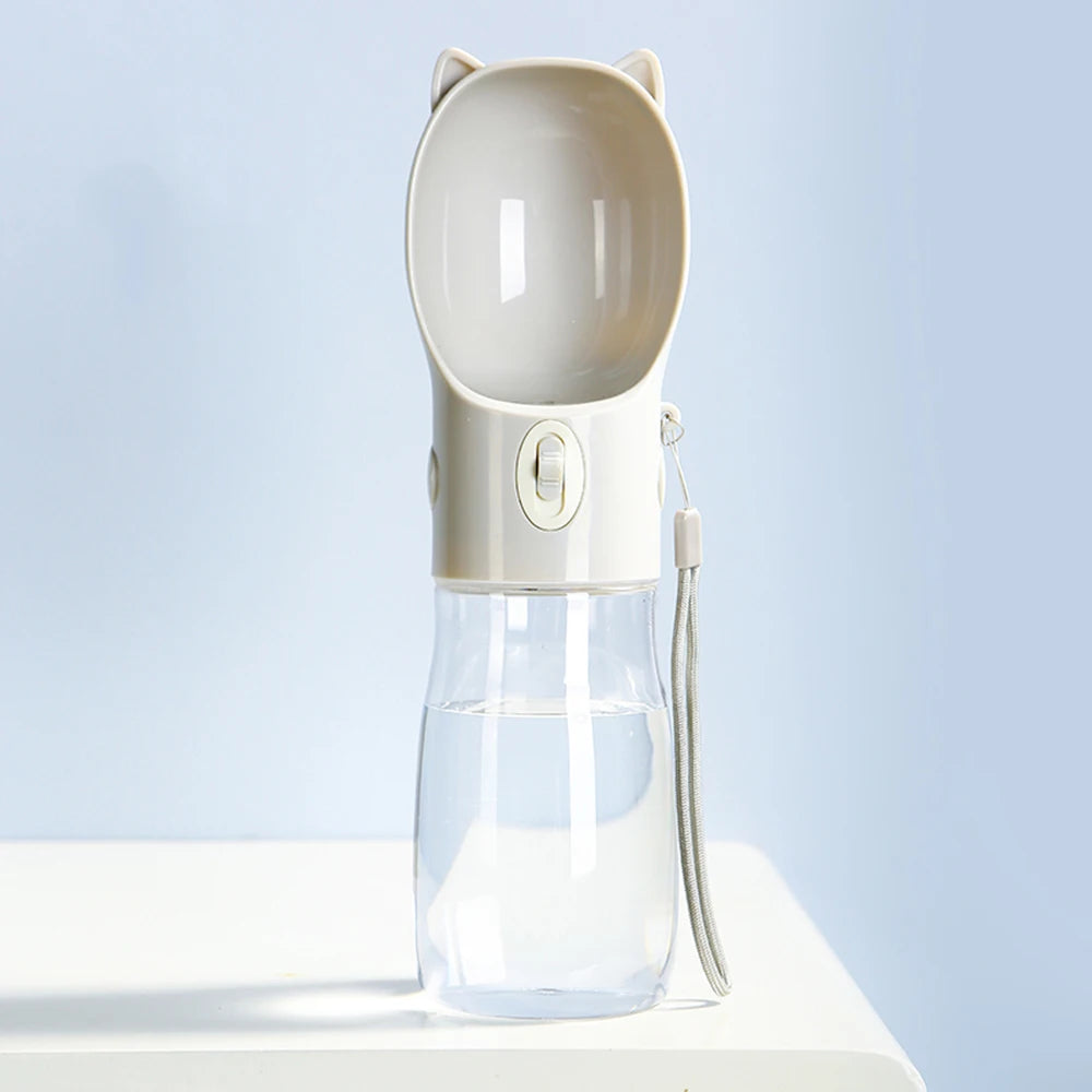 Portable Pet Drinking Bottle Dispenser Outdoor Walking Puppy Water Cup Bowls For Small Large Dogs Cat Kitten Ear Design Supplies