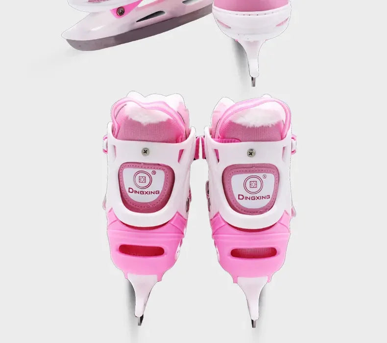 Adjustable Size Speed Skating Shoes Thermal Stretchable Ice Skates Ski Shoes Thicken with Ice Blade for Kids Adult Men And Women