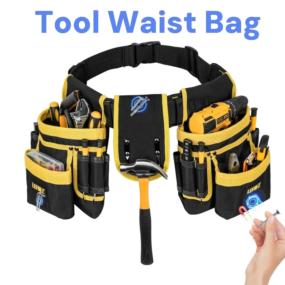 Tool Organizer Bag Toughbuilt Magnetic Electrician Tools Waist Pack, Adjustable Tool Pouch for Repair,work Tool Pouch Storage