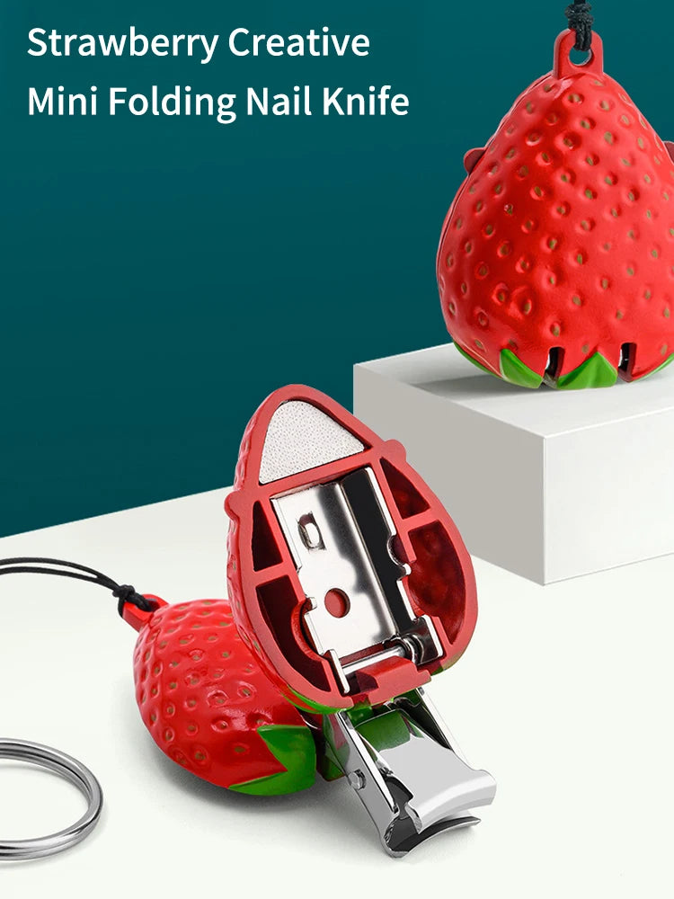 Nail Clippers Fruits Strawberries Nail Clippers Folding Nail Clippers High End Nail Clippers Portable Manicure Tools Key Fob