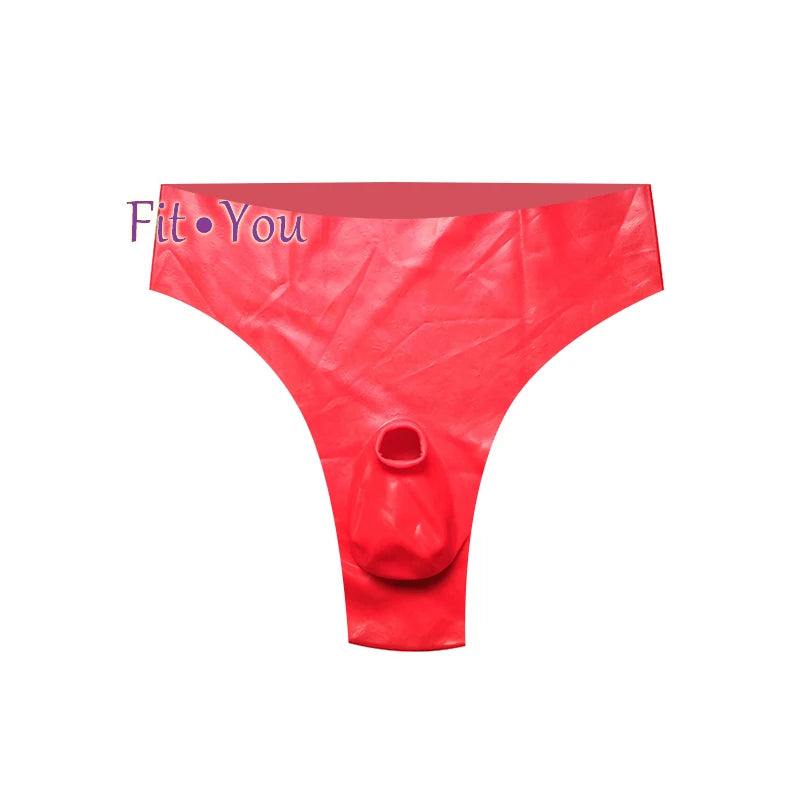 Latex Thongs T-version Underwear Seamless Briefs with hole exotic under Pants sexy bikini