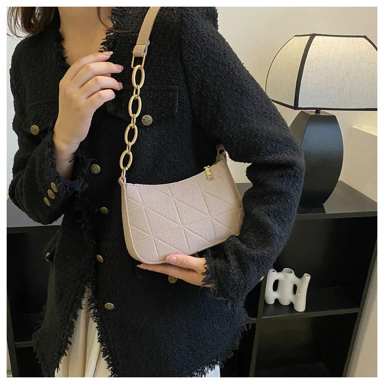 Women Small Square Bag Сумка Женская Simple and Versatile Casual Handbag Fashion Popular Felt One Shoulder Messenger Bags Purse