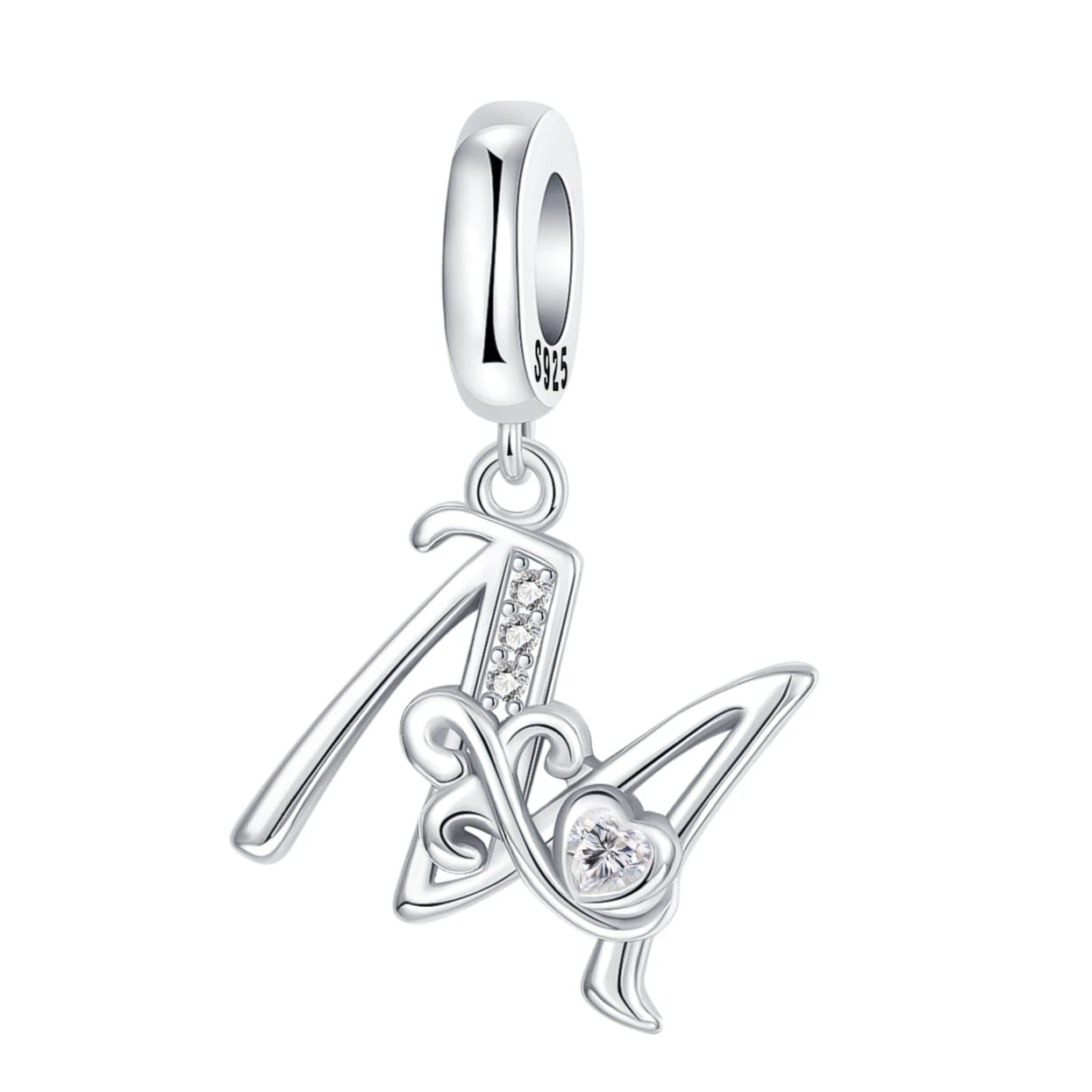 925 Sterling Silver  A-Z 26 English Letters Retro Fashion Pendant Fit Original Bracelet Charm Beads Necklace Diy Female Jewelry