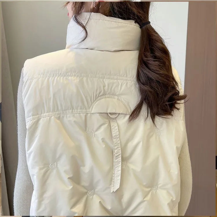 Winter Jackets Vests for Women 2025 Chalecos Para Mujer Plus Size Fashion Casual Korean Style Padded Parkas Pockets Long Coats