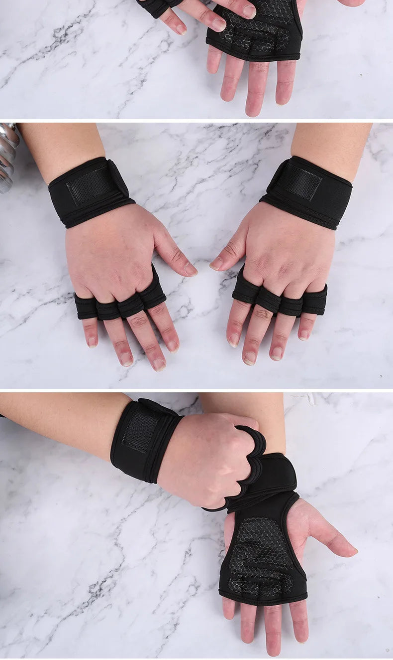 Workout Gloves for Men Women Cycling Gym Weightlifting Fitness Anti-Callus Wrist Support Pull up Bar Unisex Anti-Slip Gloves