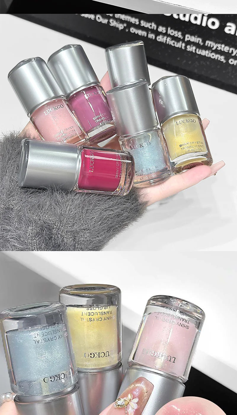 Shiny crystal through lips honey, moisturizing mirror moisturizing overlay, natural color lip glaze, moisturizing easy makeup