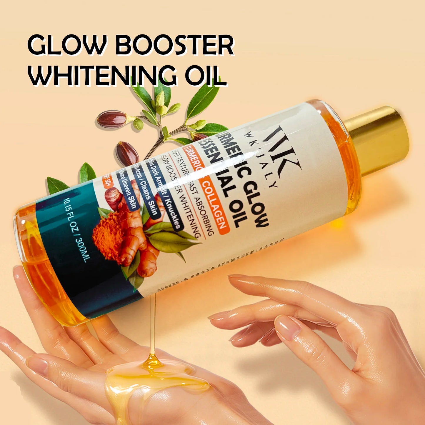 WK JALY Whitening Skin Care Set, Moisturize With Collagen, Glutathione, Natural Turmeric, Remove Acne, Dark Spot, Even Skin Tone