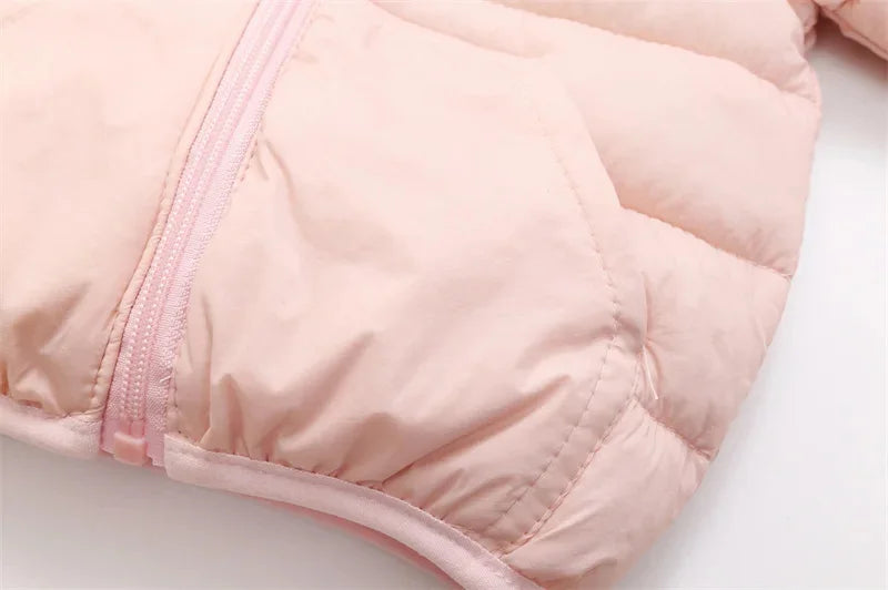 Winter Warm Down Coat Boys Hooded Jackets Autumn New Children Cotton Clothing Girls Thickened Casual Zipper Outerwear 2-6Y