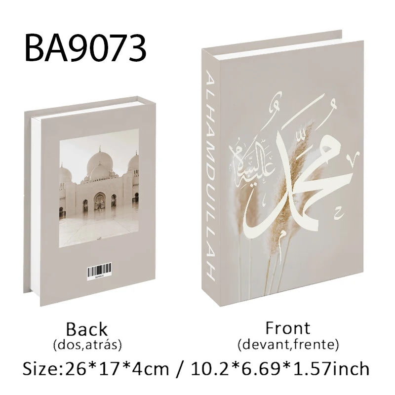 Islamic Kaaba Eid Mosque Luxury Decorative Books Storage Box Fake Book Interior Decoration Coffee Table Ornament Bedroom Decor
