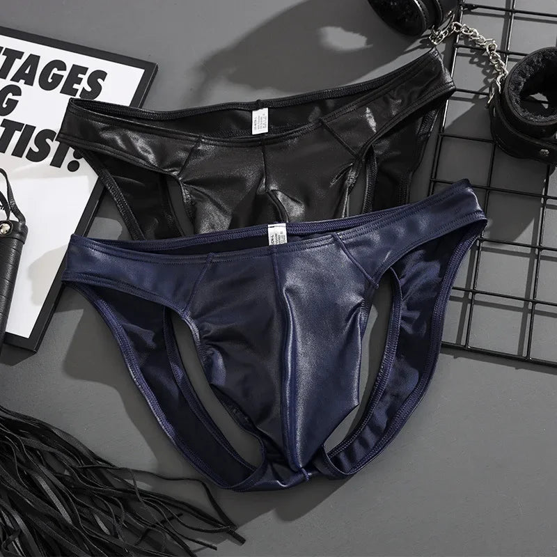 Men's Double Panties Sexy Hollow T-Pants Performance Flirting Pants