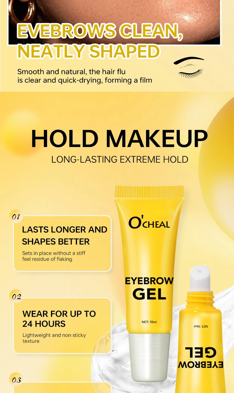 O'CHEAL 3D Eyebrow Gel Colorless Transparent Create Natural Eyebrows Quick-dry Waterproof Long-lasting Thick Full Eyebrow Makeup