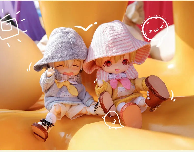 Ob11 Doll Clothes Cute Cat Coats Dolls Hoodies Sweatshirts With Cat Pattern For Obitsu11, Molly, Gsc Body, Ymy, 1/12bjd Doll