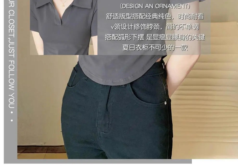 Women's Versatile Top Summer Loose Stylish Cover Fat Slim Short Sleeve