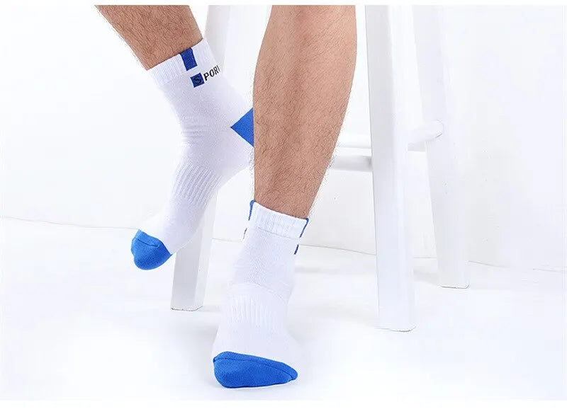 5Pairs/Lot Men's Socks Mid-tube Socks Absorb Sweat Running Professional Sports Socks Breathable Outdoor Basketball Riding Socks