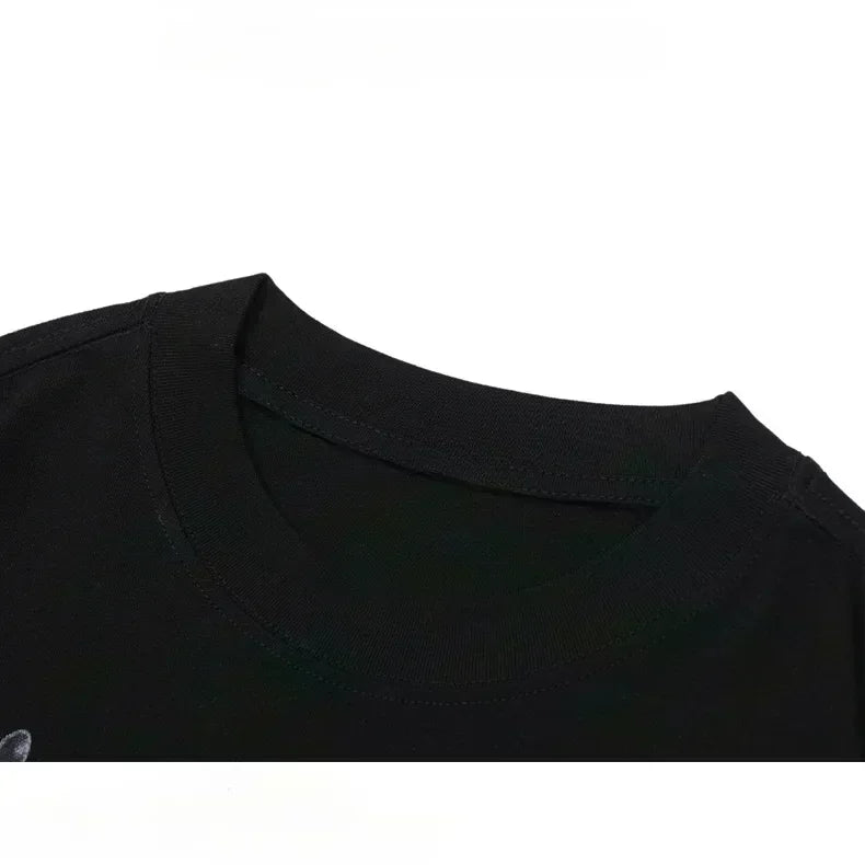 2025 Summer 100% Pure Cotton Printed Design Short Sleeved T-shirt with A Sense of Luxury for Men and Women Ins Upper Garment