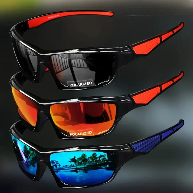 Outdoor cycling Polarized Sunglasses Men Frame Sport Sun Glasses Driver Retro Goggles eyewear go fishing Cool UV400 Anti-Glare