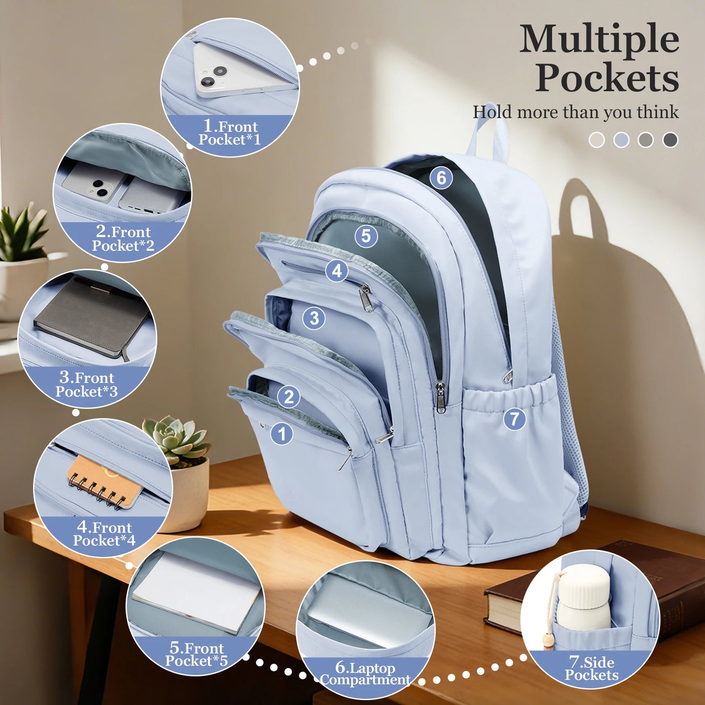 School Backpack for Teenage Girls Boys, College Daypack Bookbag, Work Laptop Backpack for Women, Lightweight Casual Day Backpack