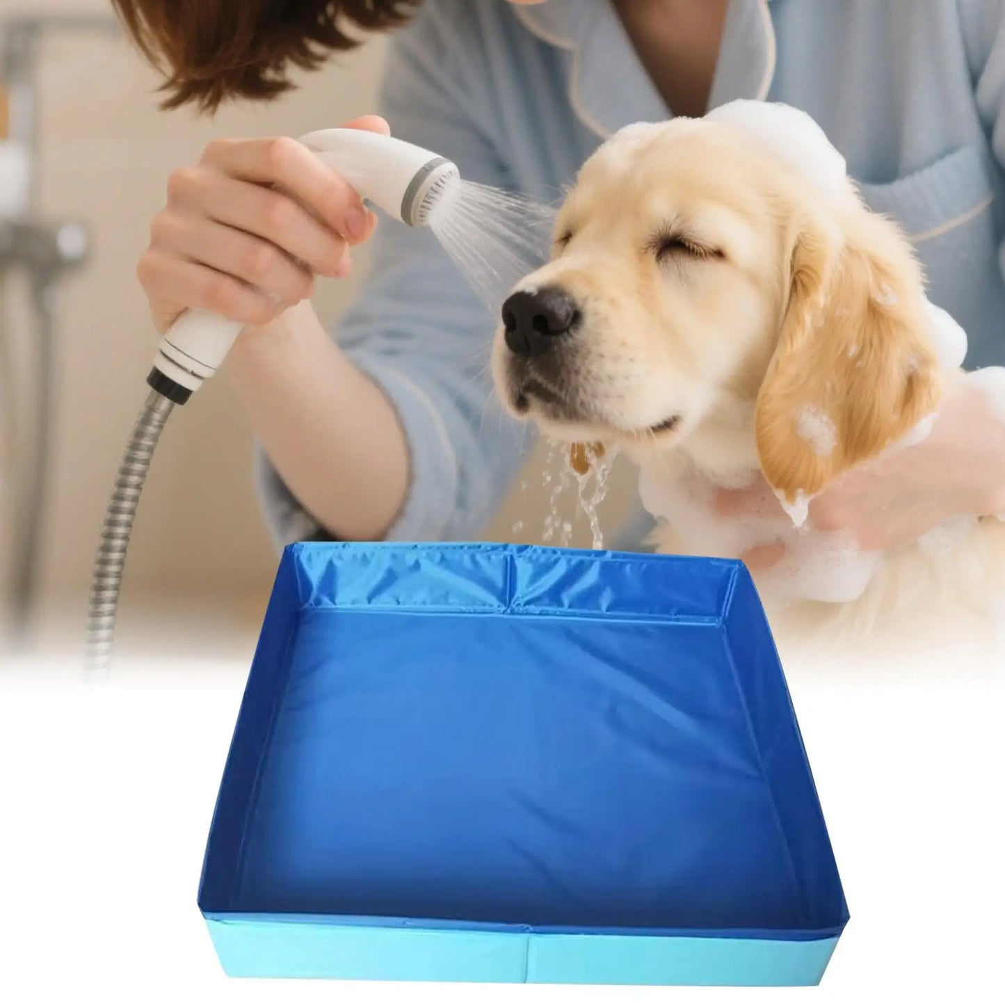 Pet Swimming Pool Foldable Cat Dog Toy Pool Outdoor Portable Non-slip Summer Swimming Pool Pet Cleaning Water Basin Pet Supplies