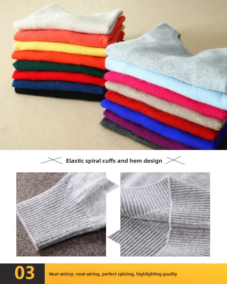 Women's Knitted Sweater round Neck Slim Fit Short Style Large Size Overhead Base Shirt Autumn Winter New Arrival Solid Color