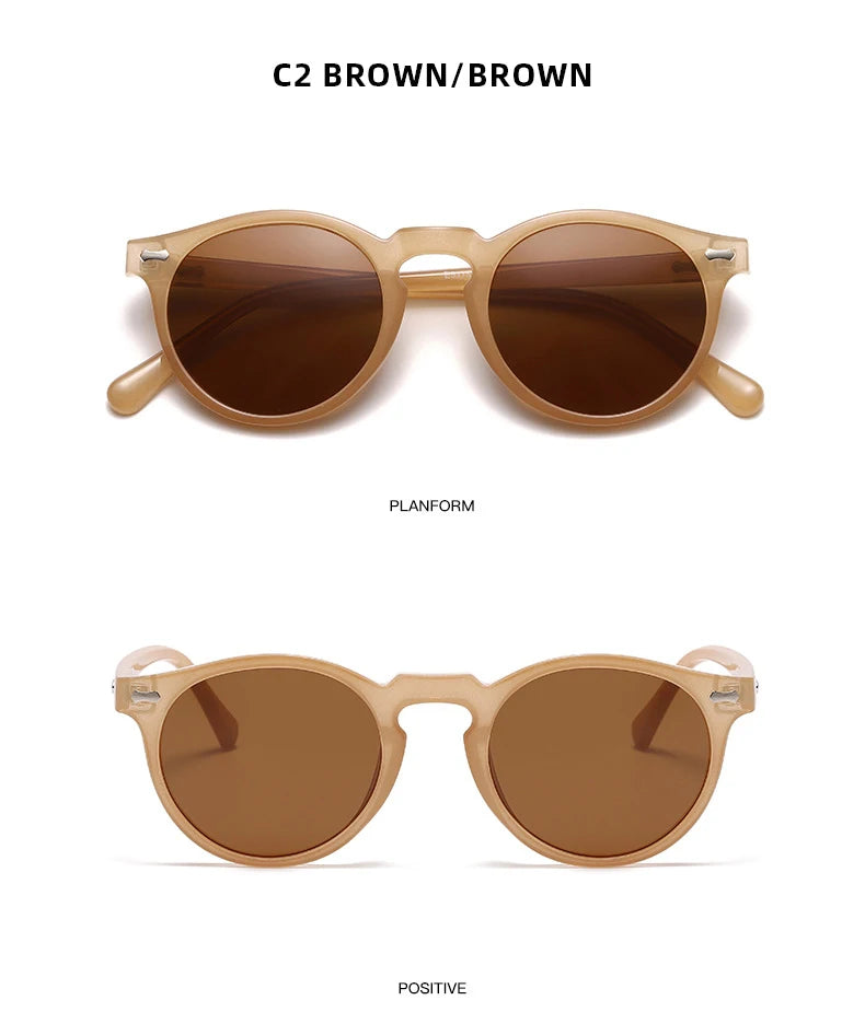 New Retro Polarized Sunglasses Men Women Fashion Small Round Sun Glasses For Male Female Literary Vintage Shades Driving Eyewear