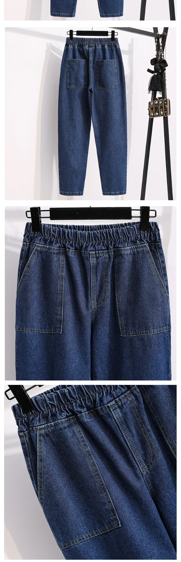 plus Size Denim Trousers High Waist Straight Leg Women's Spring Faion Slimming Long Pants Casual Harajuku Sle Jeans