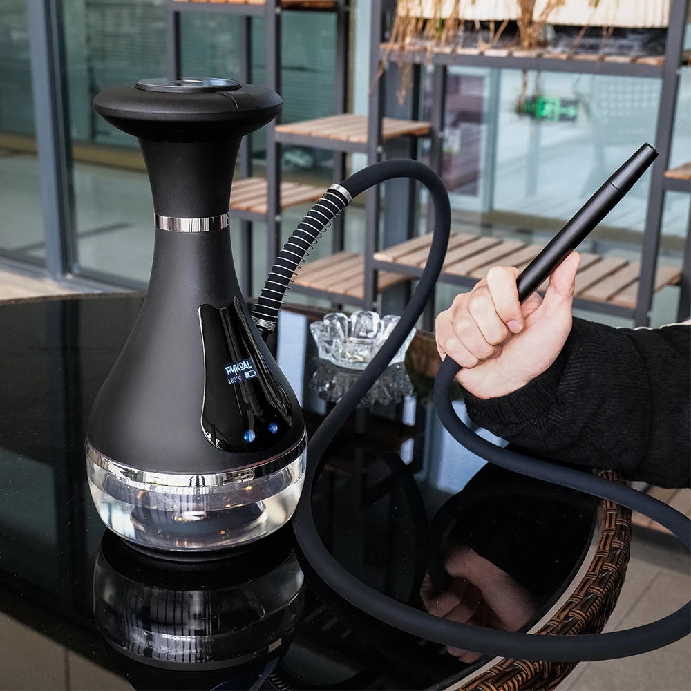 2025 Luxury Electric Portable Stainless Acrylic Hookah Electric Shisha Hookah Set High Quality Shisha with LED Display
