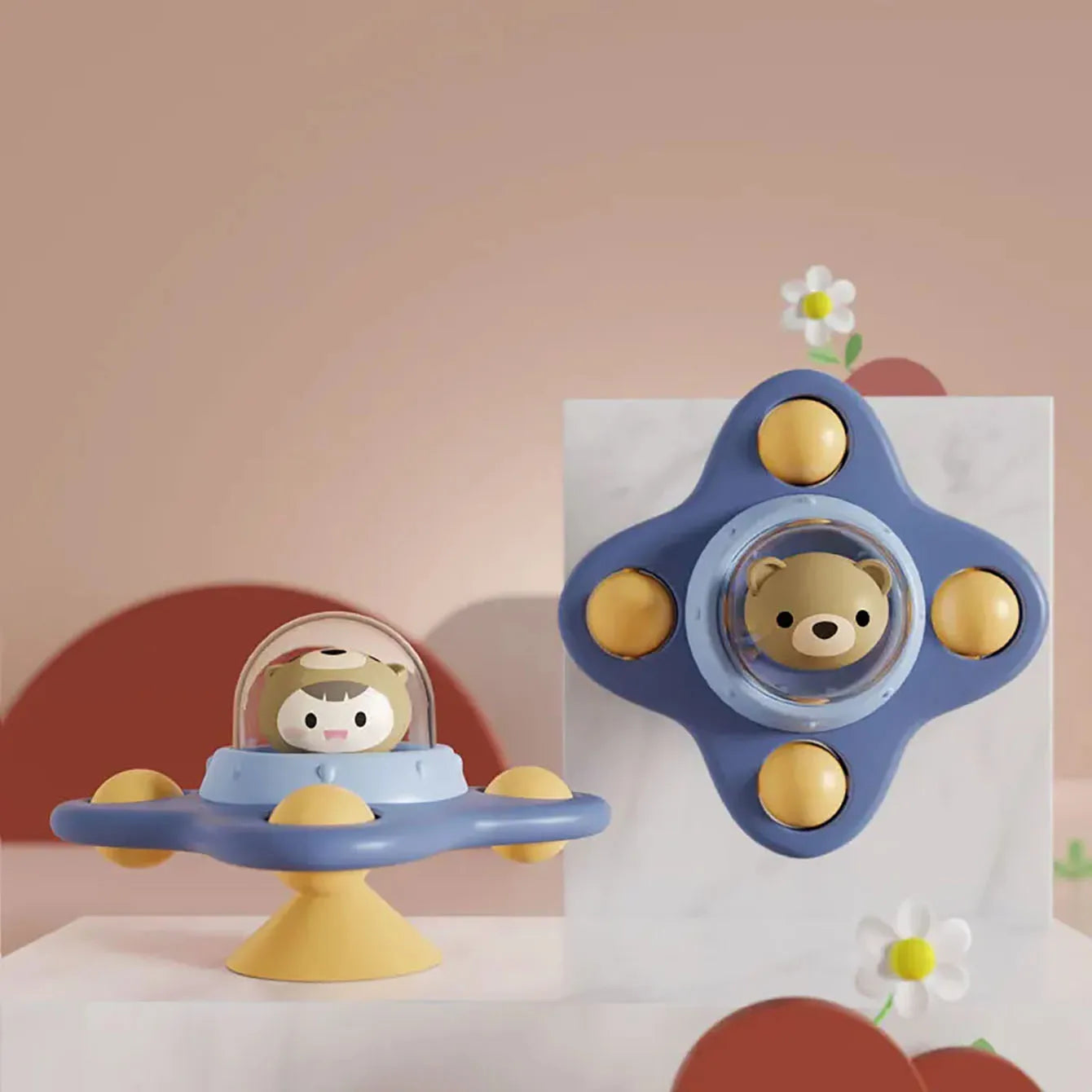 Baby Soothe Toy Cartoon Airplane Soothe Baby Artifact Baby Bath Fun Sucker Spinner Early Education Table Games