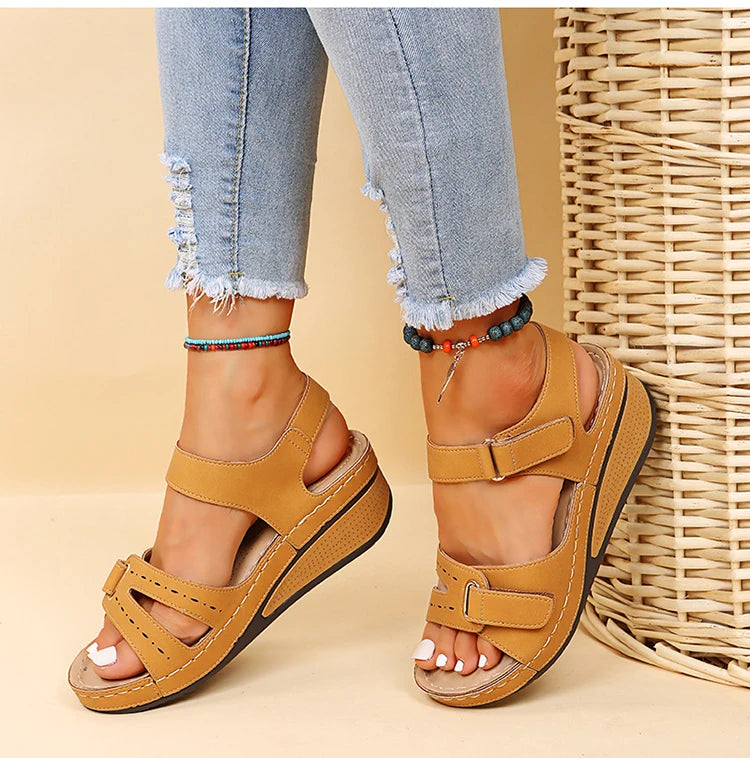 Fashion Women's Summer Shoes Wedge Walking Shoes Beach Women's Sandals Comfortable Elegant Female Footwear Zapatos De Mujer
