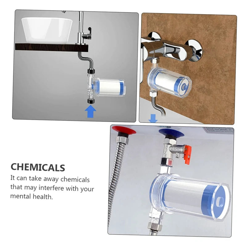 Washing Machine Water Heater Shower Shower Water Filter Front Tap Water Purifier Filter Easy To Use Blue&White