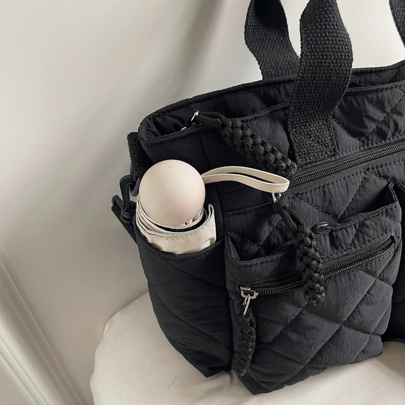 Large capacity Tote Bags for Women Shoulder Side Bag Fashion Space cotton Shopping Bags Multi-pocket Messenger Bag Lady Handbags