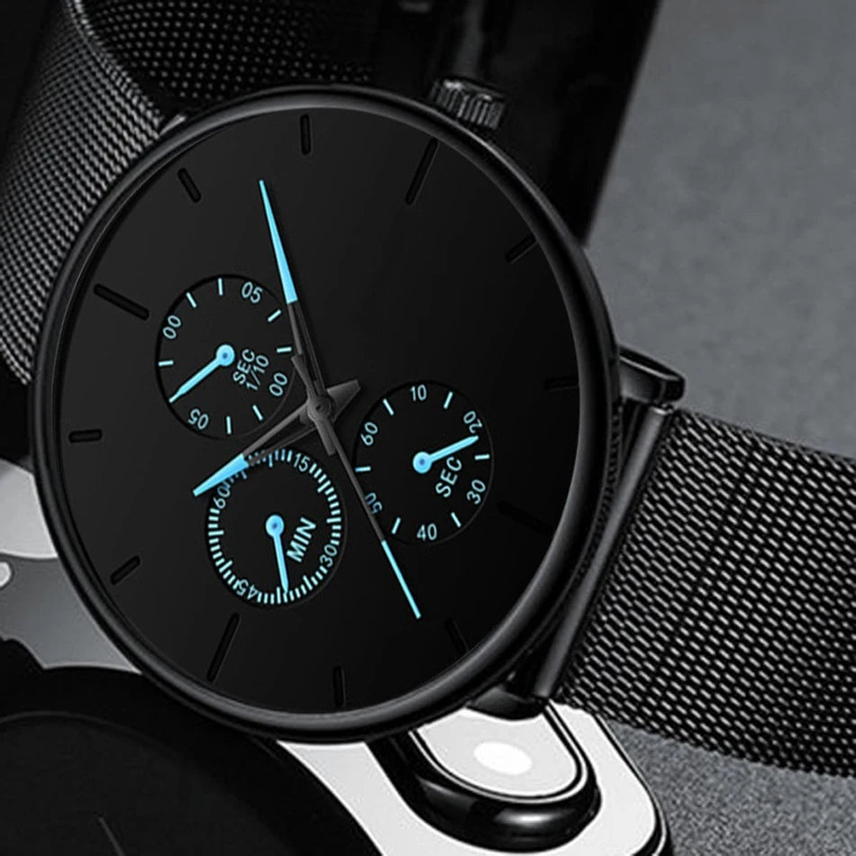 New Women Luxury Watches for Men Business Casual Ultra Thin Clock Male Stainless Steel Mesh Belt Quartz Watch relogio masculino