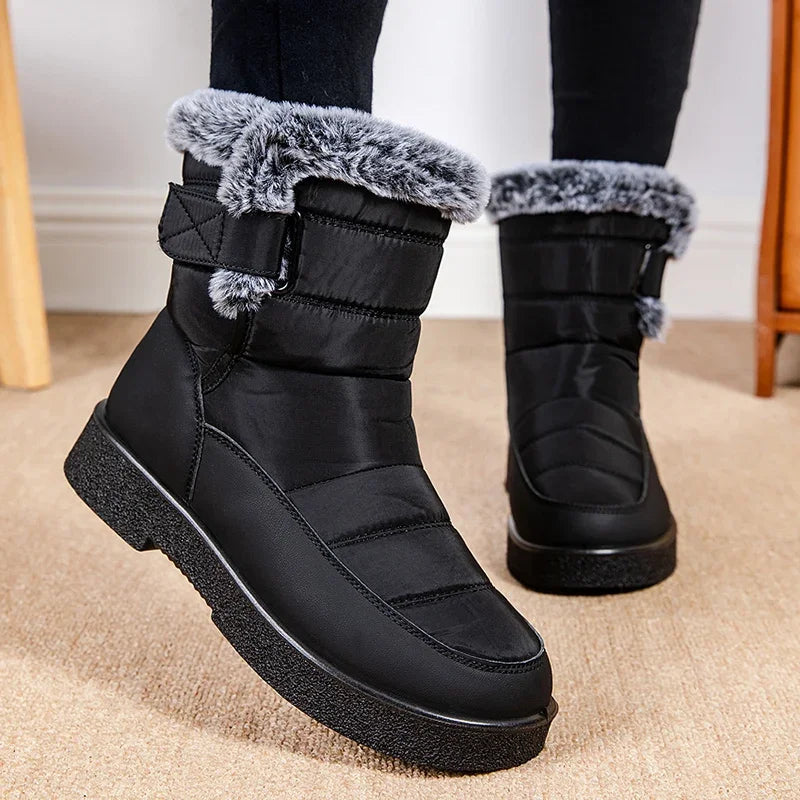 Women's Waterproof Winter Snow Boots Non Slip Platform Warm Ankle Boots Women Thicken Plush Cotton Padded Shoes Botas De Mujer