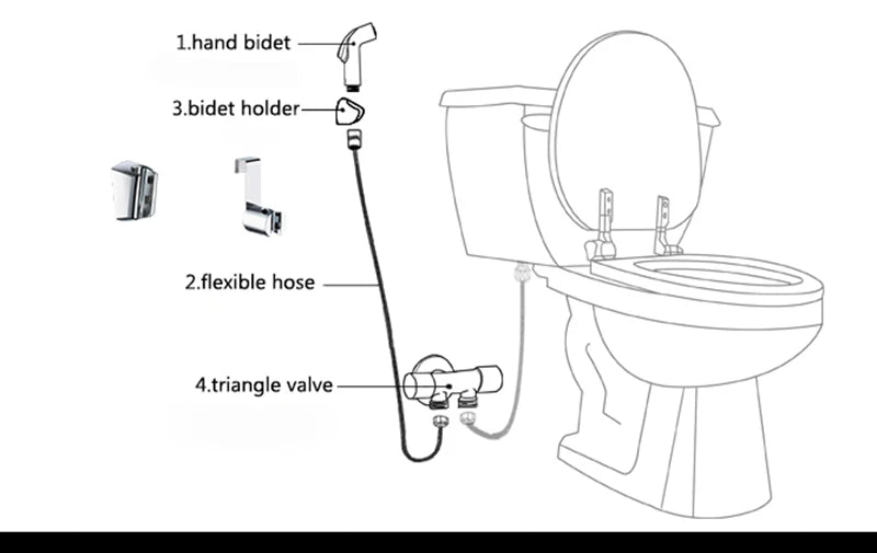 Hand Held Bidet Sprayer Douche Toilet Kit Copper Engrave Shattaf Shower Head Antique Valve Set Jet Bidet Faucet Set Bidet Set