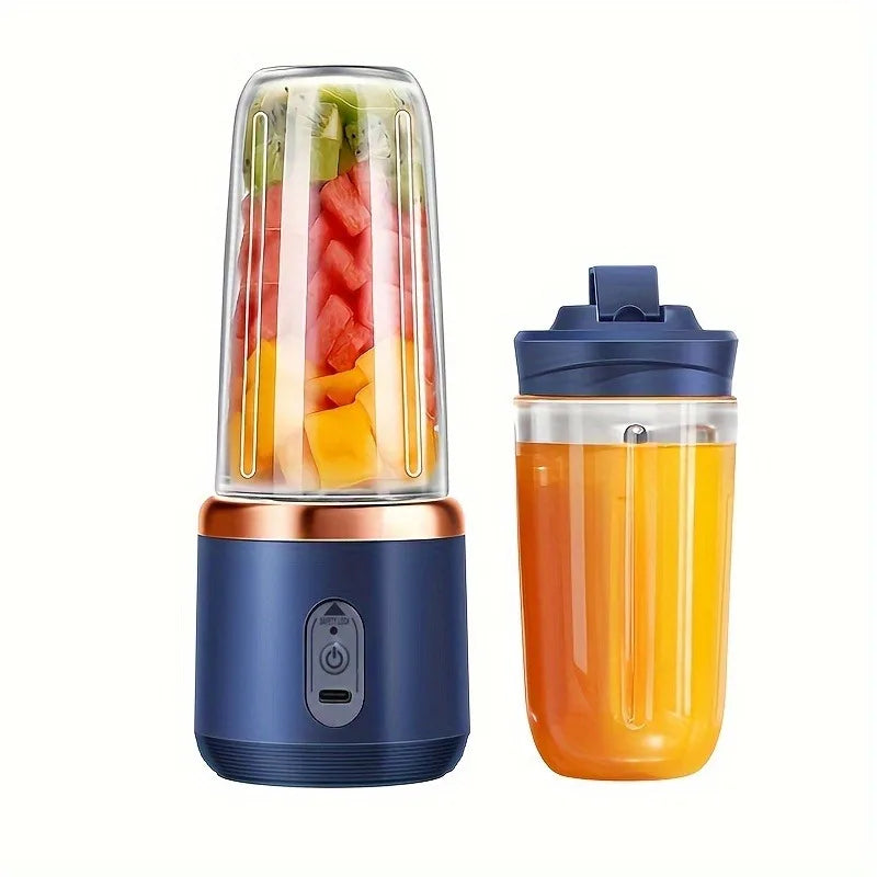 400ml USB Portable Blender, 1500mAh Rechargeable Smoothie Maker with 6 Stainless Steel Blades, Mini Juice Shaker Bottle for Home