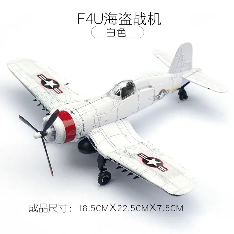 1/48 WWII Fighter Model Pirate Mustang Spitfire Hurricane BF109 4D Assemble Aircraft Plastic DIY Airplane Toy Building Kits